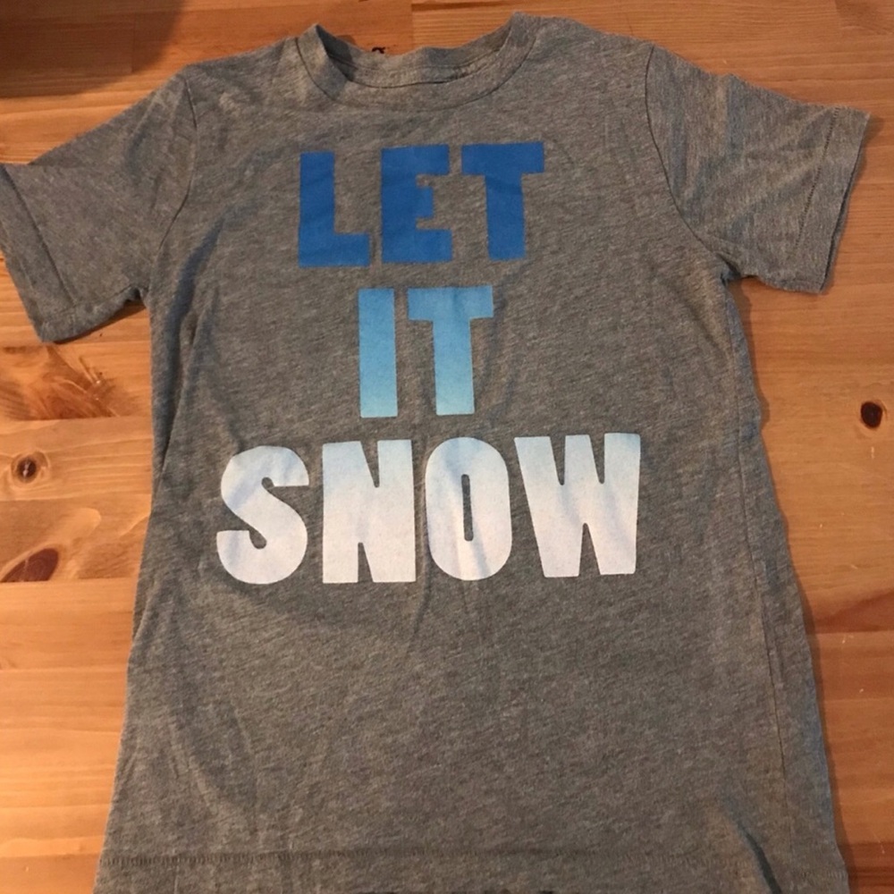 Kids' 'Let It Snow' Gray Graphic Tee Size 8